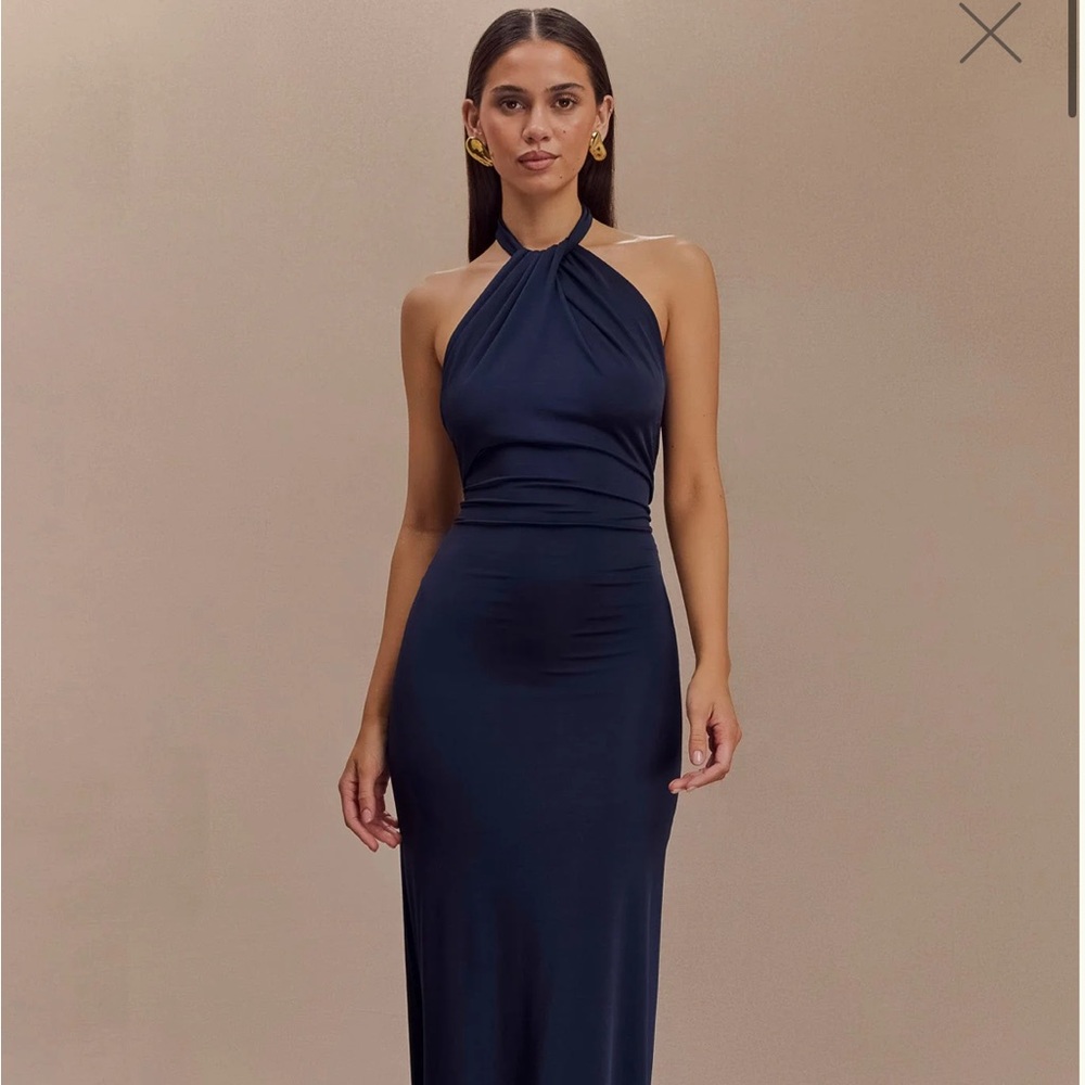 Meshki ELYNA Slinky Halter Maxi Dress Size Small